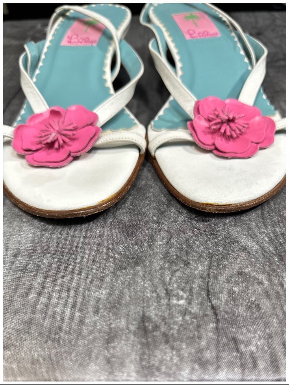 Vintage Lilly Pulitzer Kitten Heel Sandals [S4183] - Picture 7 of 11